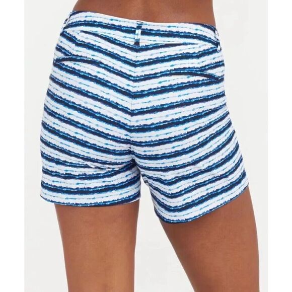 Spanx 50213R Women’s Sz Medium White/Blue Painted Stripes 6" Sunshine Shorts - Picture 8 of 8